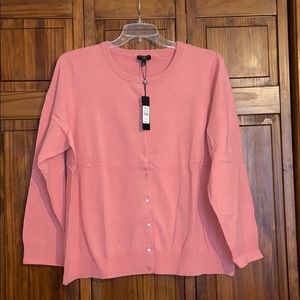Peach Pink Button Up Sweater size 3X